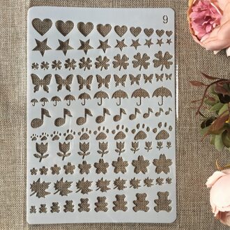 26 cm Hart Lijn Muziek Beer DIY Craft Gelaagdheid Stencils Schilderij Scrapbooking Stempelen Embossing Album Papieren Kaart Template