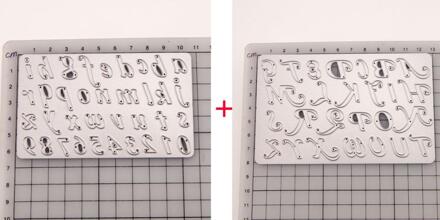 26 hoofdletters en kleine letters + 10 Arabische Cijfers stansmessen Stencils carbon staal Template Stamping bruiloft decoratie