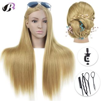 26 "Mannequin Hoofd Met Gouden Haar Training Hairdressing Practce Dummy Poppen Kapper Kapsels Oefenpop Hoofden