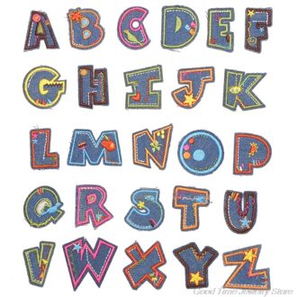 26 Pcs Iron On Letters Patches Applique Naaien Patches Kerst Brief A-Z Patch Alfabet Geborduurde Patches Diy A07 21 -A