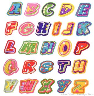 26 Pcs Iron On Letters Patches Applique Naaien Patches Kerst Brief A-Z Patch Alfabet Geborduurde Patches Diy A07 21 -C