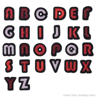 26 Pcs Iron On Letters Patches Applique Naaien Patches Kerst Brief A-Z Patch Alfabet Geborduurde Patches Diy A07 21 -D