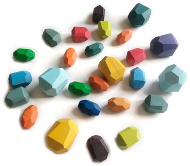 26 Pcs Kinderen Houten Gekleurde Steen Stapelen Spel Bouwsteen Kinderen Speelgoed Dxad 1