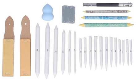 26 Stuks Mengen Stompen Schuurpapier Boards Gum Spons Extension Tool Tortillions Set Art Blenders Tekening Gereedschap