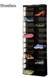 26 Zakken Deur Muur Kledingkast Opknoping Handtas Schoenen Opbergtas Sokken Beha Ondergoed Diverse Kleding Organizer Bag zwart