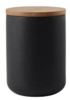 260 Ml 800 Ml 1000 Ml Nordic Stijl Verzegeld Keramische Opslag Pot Voor Specerijen Tank Container Met Deksel Fles Koffie thee Snoep Keuken zwart M