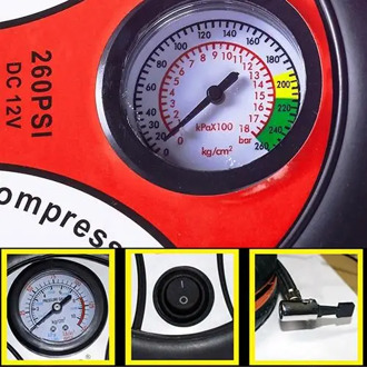 260 PSI Motors Automotive Tool Car Pump Portable Tire Inflator Air Compressor