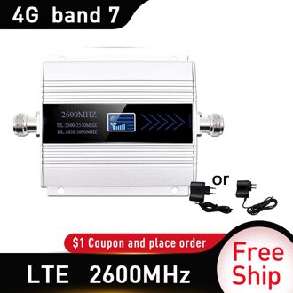 2600Mhz LTE 4G Cellulaire Mobiele Signaal Booster 4G (FDD Band 7) mobiele telefoon Signaal Repeater 65dB LTE 4G Versterker Rusland uk plug
