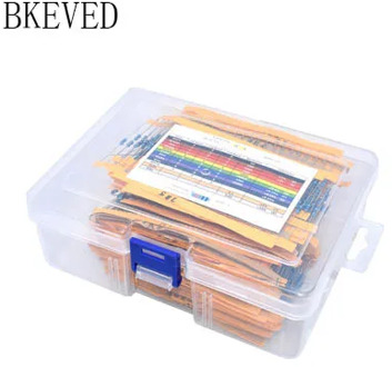 2600pcs 130 Values 1/4W 0.25W 1% Metal Film Resistors Assorted Pack Kit Set Lot Resistors Assortment Kits Fixed capacitors