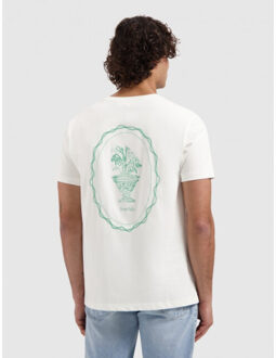 26010106 45 embroidered vase t-shirt - maat M Ecru