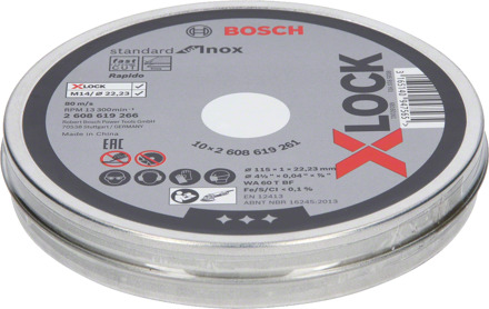 2608619266 X-Lock Slijpschijf Standard for Inox in blik - Recht - 115mm (10st)