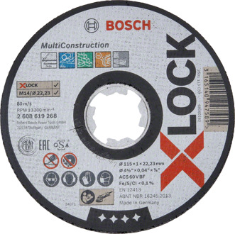 2608619268 X-Lock Slijpschijf Multi Construction - Recht - 115mm