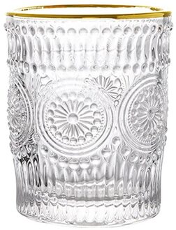 260Ml/380Ml Nordic Vintage Zon Bloem Reliëf Wijn Bril Glazen Beker Wijnglas Water Beker Koud Drankje Glas cups 1 C 260ml
