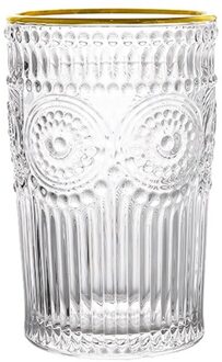 260Ml/380Ml Nordic Vintage Zon Bloem Reliëf Wijn Bril Glazen Beker Wijnglas Water Beker Koud Drankje Glas cups 1 D 380ml