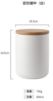 260Ml/800Ml/1000Ml Verzegelde Keramische Opslag Pot Voor Specerijen Tank Container Voor Eten Met Deksel fles Koffie Thee Caddy Keuken m wit
