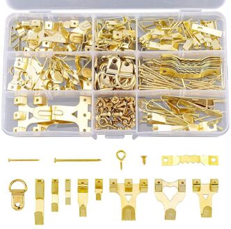 266 Pcs Diverse Foto Hangers Kit Frame Opknoping Haken Hardware Met Haken, Spijkers, Zaagtand, D Ring En Schroef Ogen