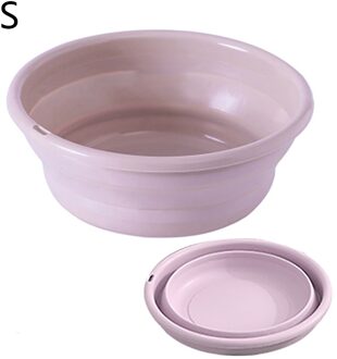 26cm Draagbare Vouwen Emmer Thuis Badkamer Wastafel Bad Water Opslag Emmer voor Camping Outdoor Reizen Roze