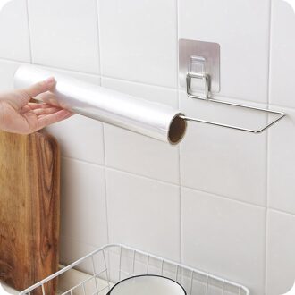26Cm Keuken Vod Papier Opslag Rack Holder Hanger Tissue Roll Handdoekenrek Badkamer Toilet Wastafel Deur Opknoping Haak
