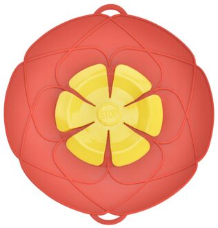 26Cm Pan Deksel Siliconen Pan Deksels Met Pannen Splash Voorkomen Kokend Stof Pannen Deksel Bloem Wok Pan Deksel siliconen Pan Covers rood