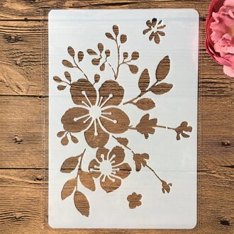 26Cm Perzik Bloesem Diy Gelaagdheid Stencils Muur Schilderen Plakboek Kleuring Embossing Album Decoratieve Template