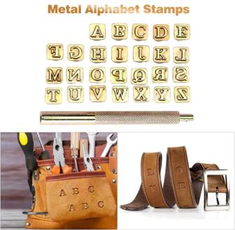 26pcs 6mm Hout Leer Ponsen Stempel Set Carbon Staal Metalen Alfabet Postzegels Thuis Craft Accessoires Brief A-Z Seal