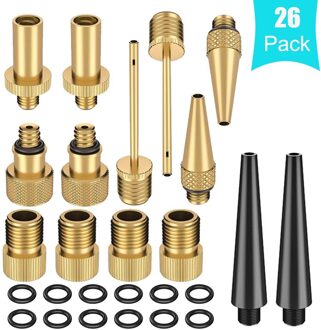 26Pcs Bike Pompen Adapter Fietsband Pompen Adapter Voor Weg Mountainbike Speelgoed Bal Fiets Core Road Universele Messing wiel #40