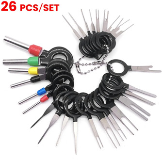 26Pcs Car Terminal Removal Tool Wire Plug Connector Puller Car Electrical Wiring Crimp Connector Pin Extractor Kit Hand Tools