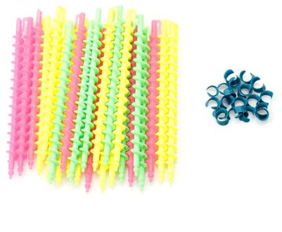 26Pcs Lange Plastic Styling Kapper Salon Tool Kappers Spiraal Haar Perm Staaf