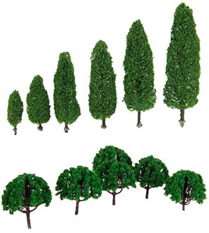 26Pcs Painted Groene Bomen Modellen Railway Landschap Trein Model 1:100 Schaal