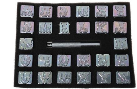 26x Staal Alfabet Letter Stempel Punch Set Diy Lederen Ambachten Metalen Ponsen Tool