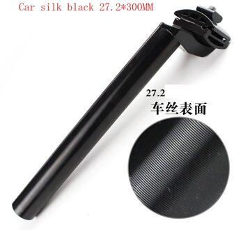 27.2X300Mm Zadelpen Dode Snelheid Seat Buis All-Aluminium Zadel Buis Sneeuwscooter Zadelpen Fiets Accessoires Car silk zwart 300