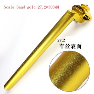 27.2X300Mm Zadelpen Dode Snelheid Seat Buis All-Aluminium Zadel Buis Sneeuwscooter Zadelpen Fiets Accessoires Sand goud 300