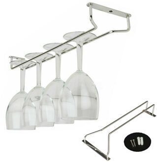27 Cm Rvs Wijnrek Glas Houder Opknoping Bar Hanger Plank