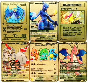27 Styles New Pokemon GX MEGA Gold Metal Card Super Game Collection Anime Cards Game Toys For Children Christmas gift