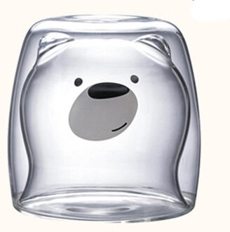 270 Ml Dubbele Koffiekopje Hoge Borosilicaatglas Koud Drankje Cup Drink Cup Schattige Beer Glas Melk Glas Melk thee Glas