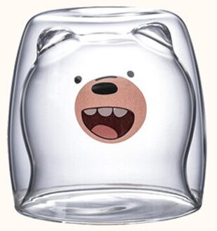 270 Ml Dubbele Koffiekopje Hoge Borosilicaatglas Koud Drankje Cup Drink Cup Schattige Beer Glas Melk Glas Melk thee Glas