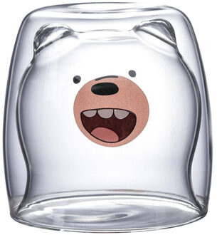 270 Ml Dubbele Koffiekopje Hoge Borosilicaatglas Koud Drankje Cup Drink Cup Schattige Beer Glas Melk Glas Melk thee Glas