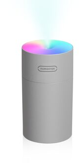 270Ml Mist Luchtbevochtiger Aroma Diffuser Draagbare Kleurrijke Nachtlampje Stille Automatische Uitschakeling Luchtbevochtiger Usb Luchtbevochtiger Olie Diffuser licht grijs