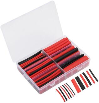 270Pcs 3:1 Rood Zwart Krimpverhouding Dual Muur Adhesive Gevoerd Krimpkous Tube 6 Size Kit Krimpkousen