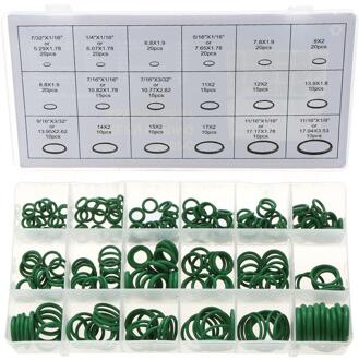 270Pcs O Ring Seals Multifunctionele Assortiment Kit Auto A/C Systeem Airconditioning Repareren tool groen