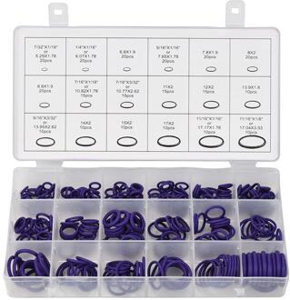 270Pcs O Ring Seals Multifunctionele Assortiment Kit Auto A/C Systeem Airconditioning Repareren tool Paars
