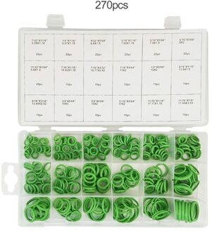 270Pcs Rubber O Ring Slijtvaste Olie Seal Groene Pakkingen Voor Air Cilinder Klep Auto Chemische Pijpleiding Carrier Roller