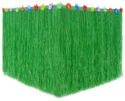 276X75Cm Tropische Tuin Voor Bbq Accessoires Multifunctionele Herbruikbare Hawaiiaanse Strand Zomer Party Decor Tafel Rok Plastic leger groen