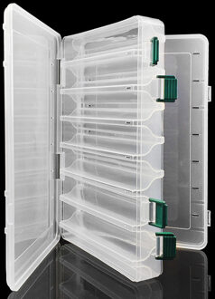 27Cm * 18Cm * 5Cm 14 Compartimenten Dubbelzijdig Vissen Lokken Aas Haken Tackle Waterdichte Opbergbox visgerei Doos