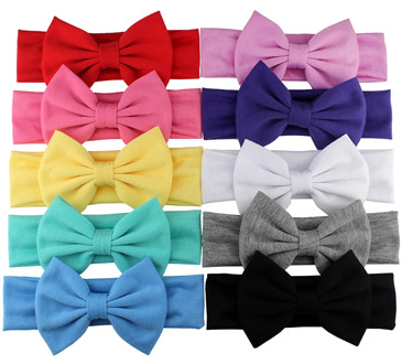 27colors Cotton Elastic Newborn Baby Girls Solid Color Headband Bowknot Hair Band Children Infant Headband bandeau bebe