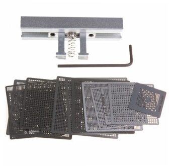 27pcs BGA Direct Warmte Reballing Universal Stencils met Template Jig Voor SMT SMD Chip Rework Rpair