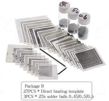 27Pcs Bga Sjablonen Sik Tin Armatuur Tin Soldeer Bal Solderen Gereedschap Bga Reballing Station Jig Kit Package B