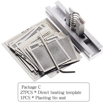 27Pcs Bga Sjablonen Sik Tin Armatuur Tin Soldeer Bal Solderen Gereedschap Bga Reballing Station Jig Kit Package C