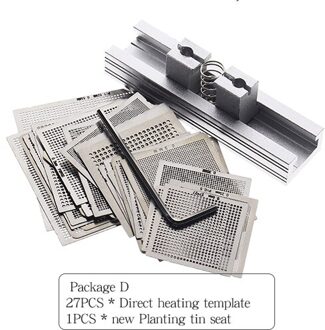27Pcs Bga Sjablonen Sik Tin Armatuur Tin Soldeer Bal Solderen Gereedschap Bga Reballing Station Jig Kit Package D