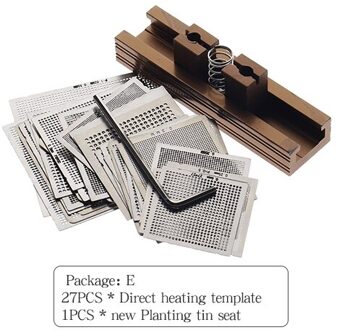 27Pcs Bga Sjablonen Sik Tin Armatuur Tin Soldeer Bal Solderen Gereedschap Bga Reballing Station Jig Kit Package E